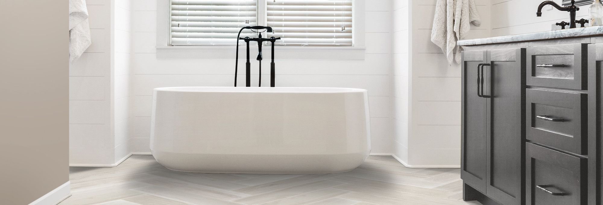 Tiled bathroom from Carpet Innovations in Denver, CO