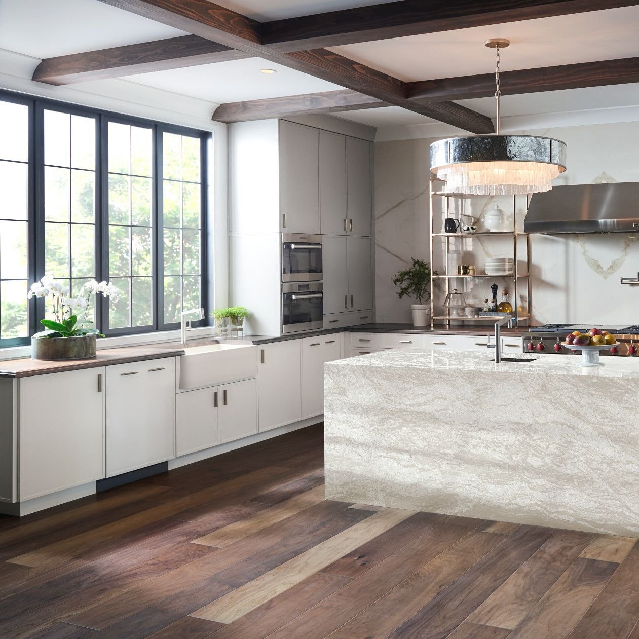 Kitchen with hardwood flooring from Carpet Innovations in Denver, CO